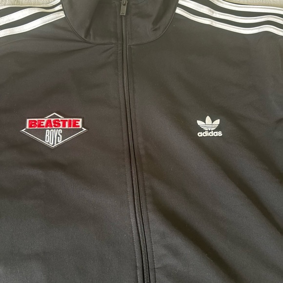 adidas Other - adidas Black Track Jacket with White Stripes and Red Beastie Boys logo Mens xl